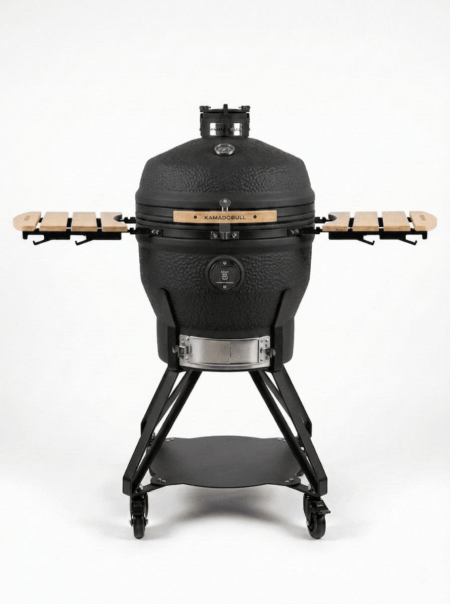 Керамический гриль KamadoBull PRO XL 22" на подставке черный матовый