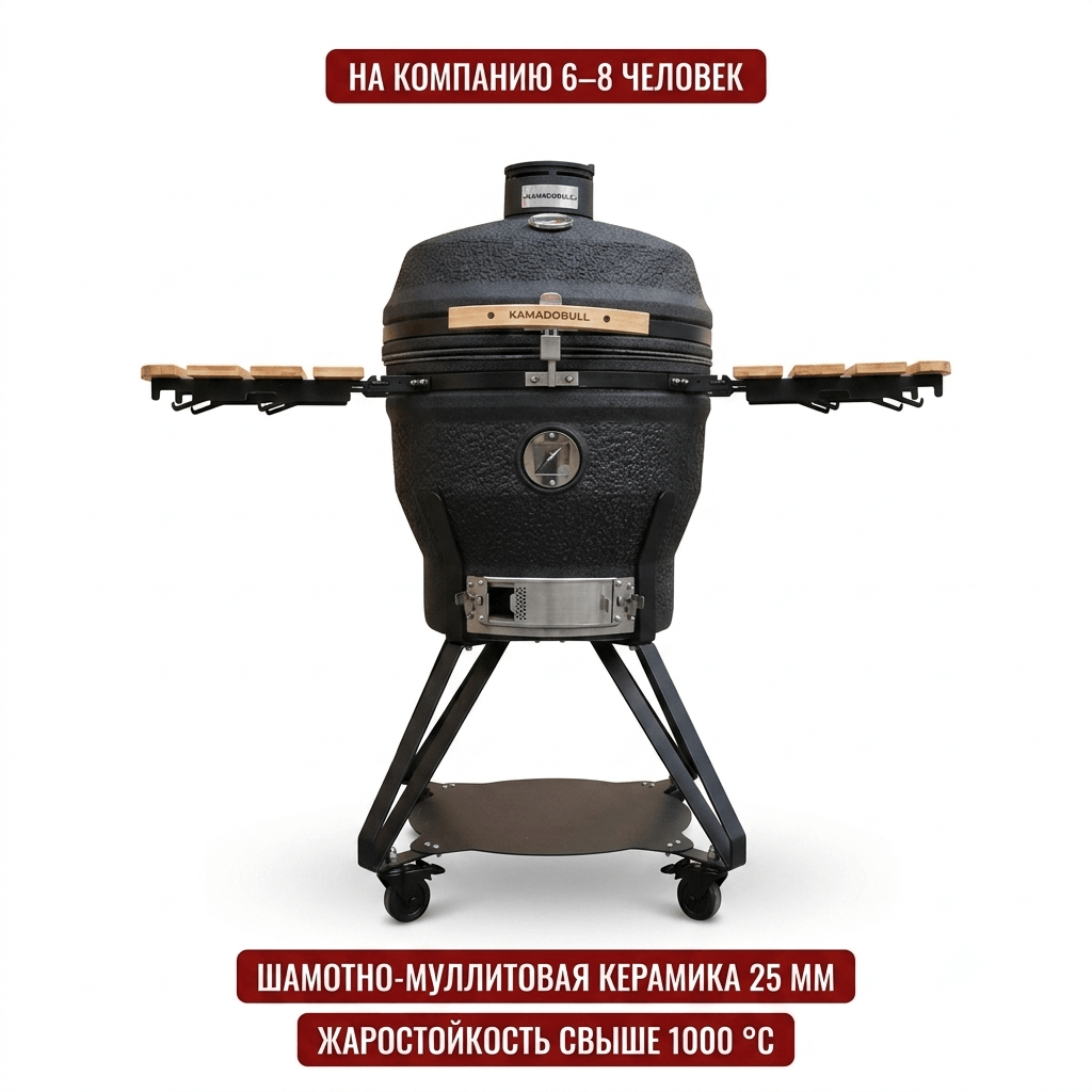 Керамический гриль KamadoBull PRO XL 22″ матовый на подставке — купить в Hedonism.ru